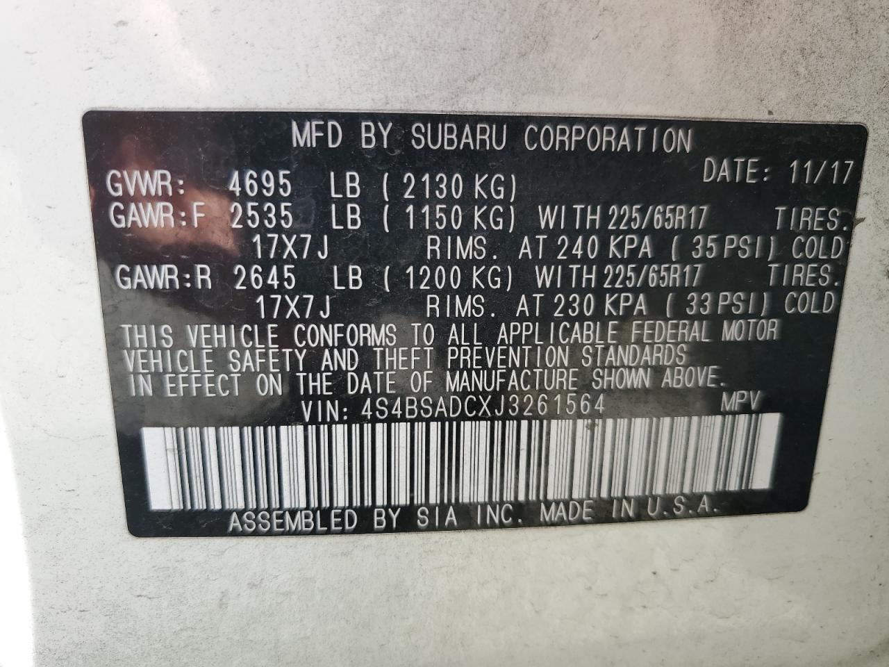 Subaru Outback 2.5i Premium Image 10